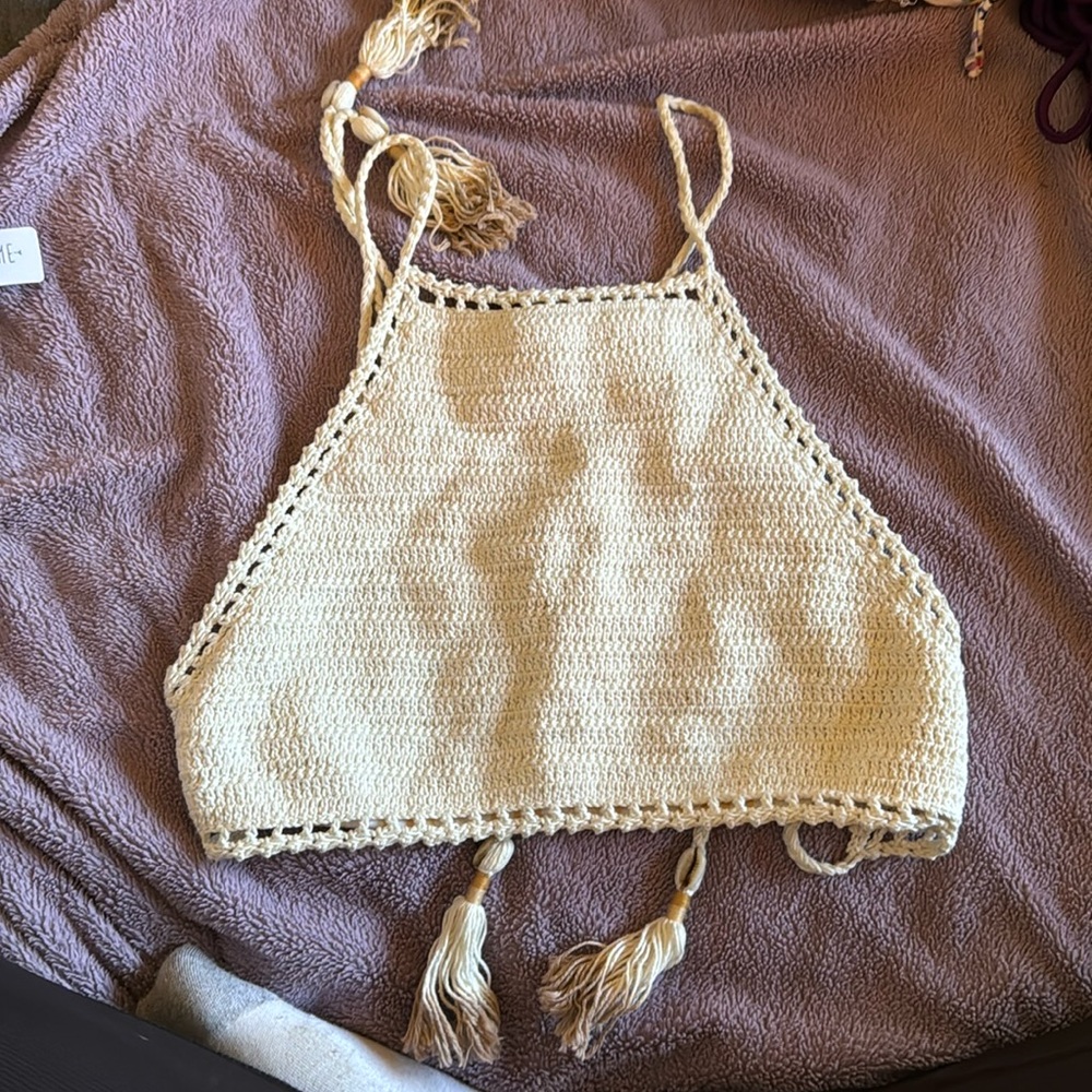 She Made Me crochet halter top